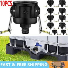 10PC 275 330 Gallon IBC Tote Water Tank Drain Adapter 2″Cam Lock for Garden Hose