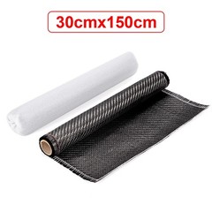59 inch Real Carbon Fiber Cloth 2×2 Twill Weave Fabric Roll 3k 30cm x 150cm USA