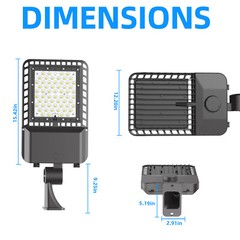 200W LED Parking Lot Shoebox Pole Light Outdoor Commercial Area Light AC100-277V