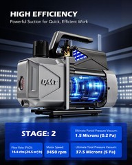 14.4cfm 1.5hp Vacuum Pump HVAC 2 Stage Vacuum Pump R134a R22 R410a 2x Oil Bottle
