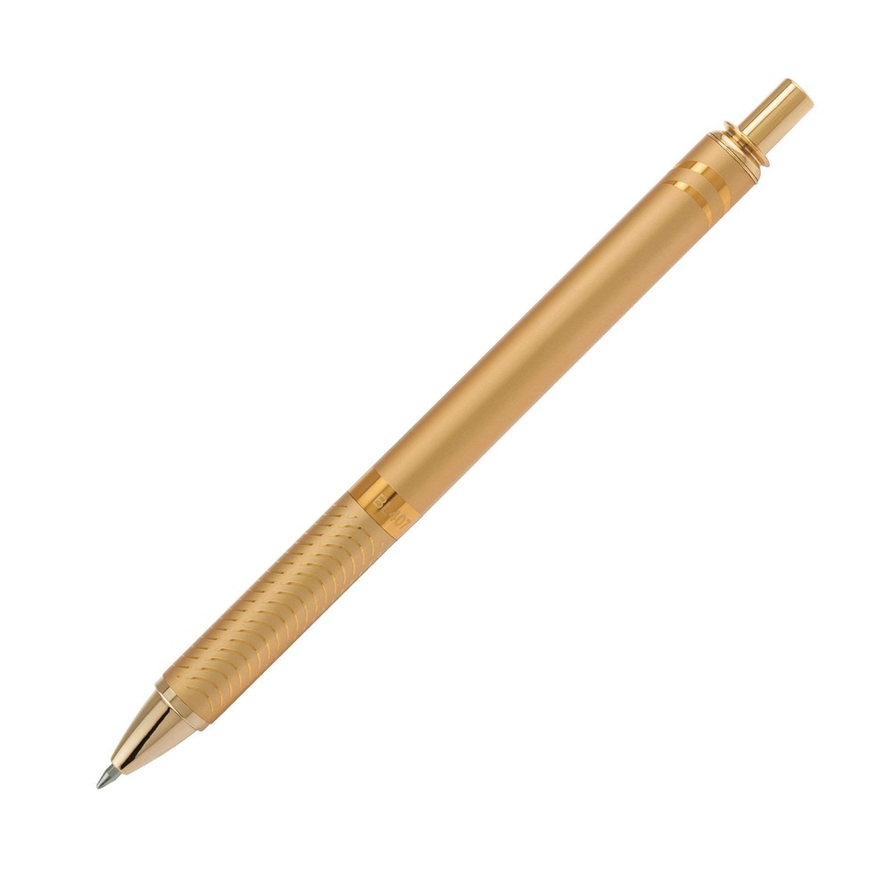 Pentel EnerGel Alloy Retractable Gel Pen, Gold 1 Count (Pack of 1),