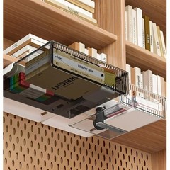Under Desk Drawer Organizer Pull Out Storage Tray Hidden Office Box Black