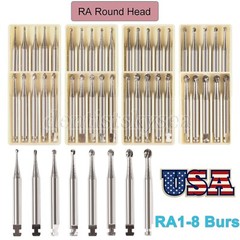 8 Types Dental Round Carbide Bur for Slow Speed Latch Type RA 1# – 8# Burs