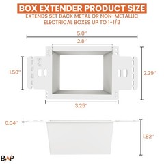 BWP 2 Pack Electrical Outlet Box Extender 1 Gang – Electrical Box Extender wi…