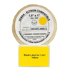 ZEBRA ELTRON 1.5×1 COLOR 1-1/2″ x 1″ YELLOW Direct Thermal Labels -100 Rolls/520