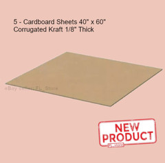 5 PACK Cardboard Sheets 40″ x 60″ Corrugated Kraft 1/8″ Thick Single Wall NEW