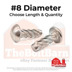 #8 304 Stainless Steel Round Head Type U Drive Screws (Choose Length & Qty)