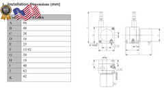 CALT 1000mm Draw Wire Encoder 24Vdc Supply 4-20mA Output 2 Wires
