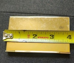 Vtg French Blue Enamel Business Card Holder Case Floral Gold Leaf Royal