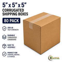 5x5x5 80 Boxes Corrugated Shipping Packing Cardboard Moving Mailing storage