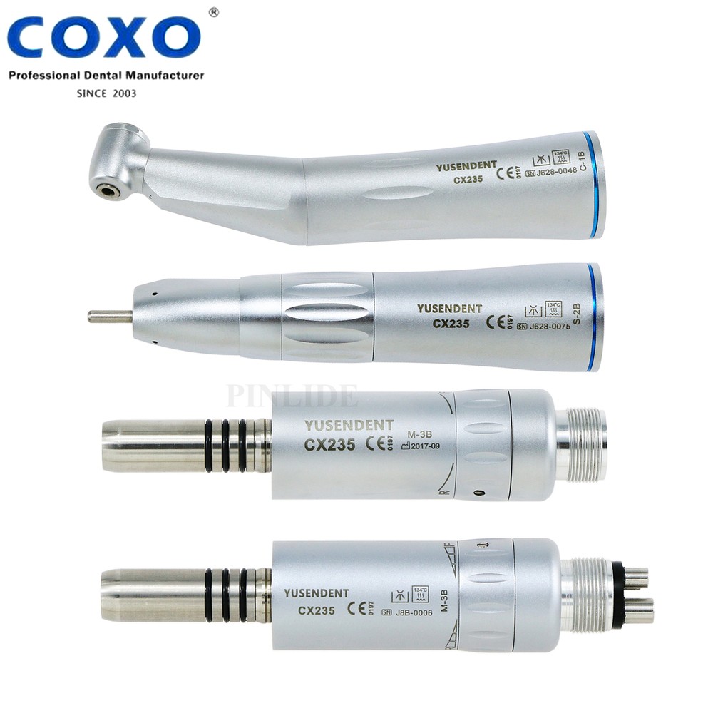 COXO Dental Low Speed Handpiece Contra Angle/Straight Inner Water Air Motor 2/4H