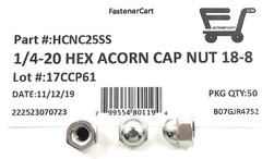 (50) 1/4-20 Stainless Steel Hex Acorn Cap Nuts (50 Pieces)