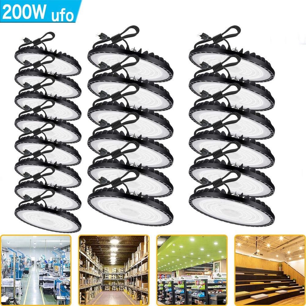 20 Pack 200W Led UFO High Bay Light Commercial Warehouse Industrial Shop Light
