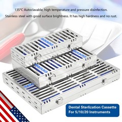 Dental Sterilization Cassette Rack Autoclavable Stainless Steel 135°C 5/10/20