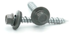 #10 Hex Washer Head Roofing Screws Mechanical Galvanized | Charcoal Finish