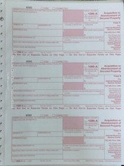 5 SHEETS 1099-A Acquisition/Abandon of Sec Prop & 1096 Transmittal Forms