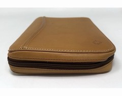 NEW VTG 1996 Franklin Covey SpaceMaker Tan Tobacco Leather Zip Planner 10×7 MINT