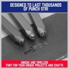 1/4″ Letter & Number Stamp Punch Set 36pc Hardened Steel Metal Wood Leather 6mm