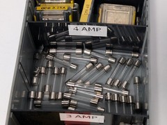 Lot of Assorted Miniature Glass Tube Fuses, 3 & 4 Amperages – As Pictured