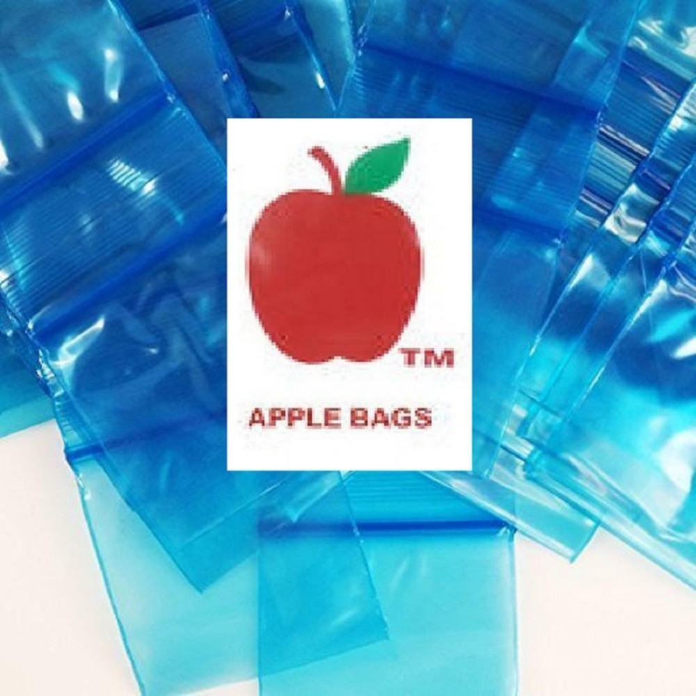 BLUE 1,000 APPLE BRAND BAGGIES 1515 2mil ZIPLOCK 1000 plastic 1.5″ x 1.5″ bags