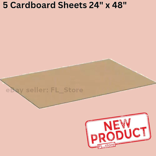 5 PACK Cardboard Sheets 24″ x 48″ Corrugated Kraft 5/32″ Thick Single Wall NEW