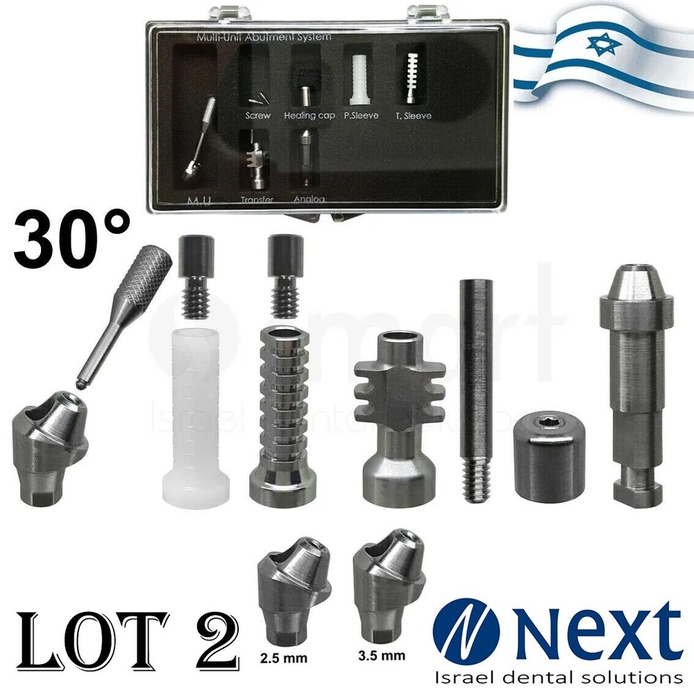 LOT X 2 Multi Unit 30° Implantium Fit analog transfer titanium plastic sleeve