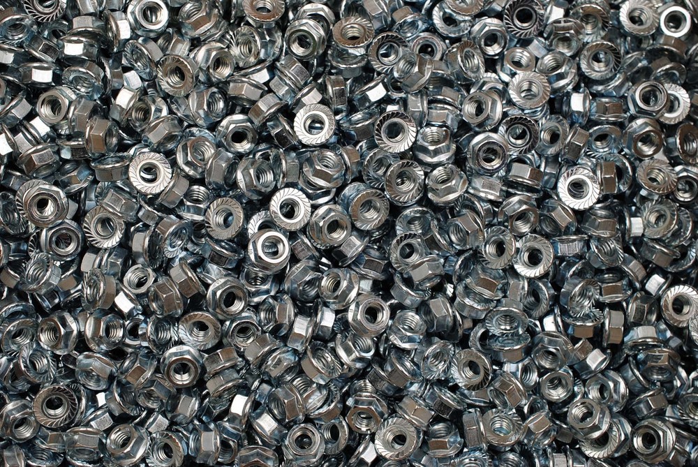 (500) Metric Class 10 Serrated Flange M6-1.0 Hex Lock Nuts – Zinc Plated
