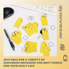 XUWAIDSGN 250 Pcs Yellow Key Tags with Labels and Rings: 1.38 X 2.76 Inches, 250