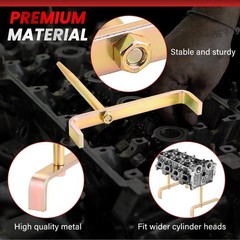Cylinder Head Stand Holder Engine Bracket Tool W/ Tapered Mandrels Storage 2PC