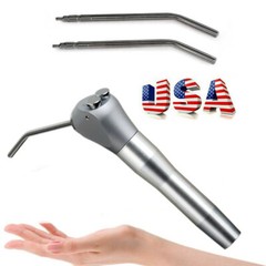 Dental Air Water Syringe Triple Spray 3 Way Handpiece with 2 Nozzles Tips Tubes