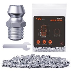 1/4″-28 Zerk Grease Fittings, SAE Grease Nipples with Straight, Grease Fittings