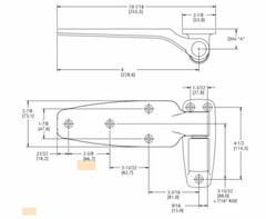Kason OEM 1245 Series Reversible Cam-Rise Hinge, Flush Offset.