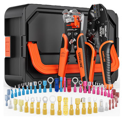 Heat Shrink Connector Crimp Tool Kit – with 48 Sizes (22-10 AWG) Marine Grade