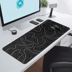 DIGSOM Gaming Mouse Pad, Black with 31.5L x 11.8W inches, Topographic