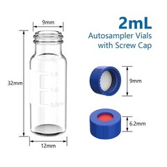 1000Pack 2ml Autosampler Vials+4/10ml Clear Glass Vials+Amber Dropper Bottles US