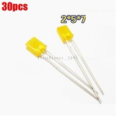 30pcs 2x5x7mm 2*5*7mm rectangle LED yellow color emitting diode yellow light za