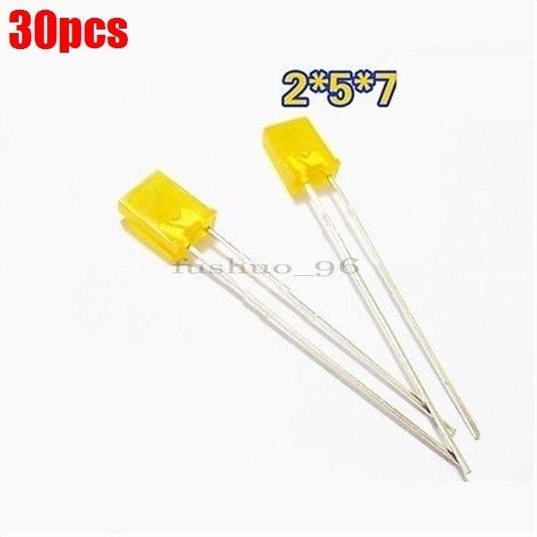 30pcs 2x5x7mm 2*5*7mm rectangle LED yellow color emitting diode yellow light za