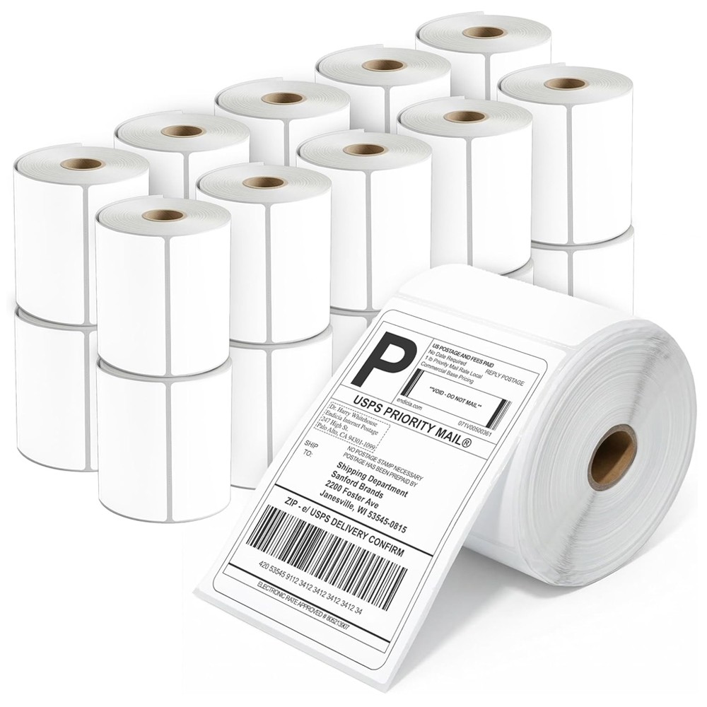 4″x6″ Direct Thermal Shipping Labels 250/Roll Perforated For Zebra,Rollo,Jadens
