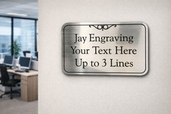 Custom Engraved Brushed Silver Tone 3×5 Office Suite Wall or Door Sign