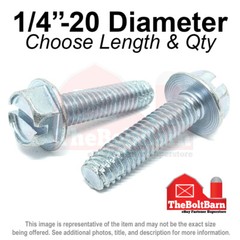 1/4-20 Slotted Hex Washer Head Thread Cutting Machine Screws (Pick Length & Qty)