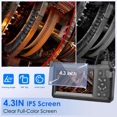 1080P HD Industrial Endoscope Camera with 8 LED Lights Waterproof Borescope