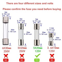 BOJACK 5×20 mm 1.6 A amp 125 V 125 Volt 0.2×0.78 Inch F1.6AL125V 1.6A