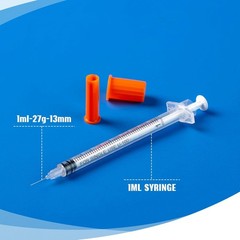 1ml/cc 27G 1/2 Inch Syringes, Lab Dispensing Syringe, Individual Wrapped, Box…