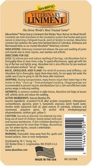Absorbine Veterinary Liniment Gel 12 oz Topical Analgesic Muscle & Joint Relief