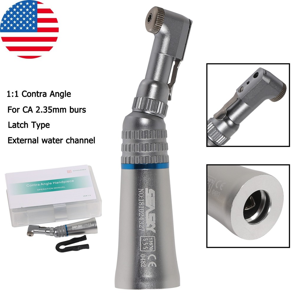 5X NSK Style Dental Slow Low Speed Handpiece Contra Angle Latch Type/Push Button