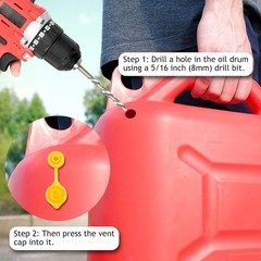 5 Pack Yellow Vent Caps For Gas Cans Universal Leak-Resistant Fuel Jug Caps