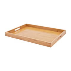 Bamboo Serving Trays 4-Piece Set Rectangular 18.1 × 13 × 1.4 In Log Color
