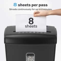 8-Sheet Micro Cut Paper Shredder with Handle 4 Gallons Shreds Credit Card/Staple