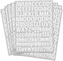 1260 pcs 10 Sheets Self Adhesive Vinyl Letters Numbers Kit, White Mailbox Number