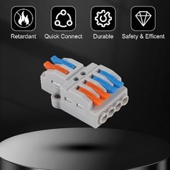 10 Pcs Lever Wire Connectors, Quick Wiring Cable Connector Push in Conductor